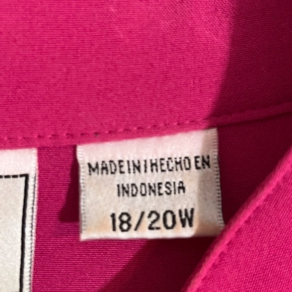 Kathy Che Top Women 18W Pink Solider Retro Boho Western Feminine Office Classic - Picture 3 of 13